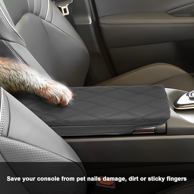SXCY for 2023 2024 2025 Toyota Crown Signia Armrest Cover Pad for Toyota Crown Signia Accessories 2023-2025 Crown Signia Center Console Cover Cushion Middle Console Cover (Add-Pad Black Line)