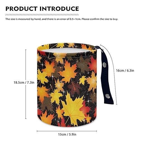 Colorful Maple Leaves Car Trash Bin Hanging, Waste Basket - Cute, Portable, Collapsible, Waterproof Rubbish Bag for Back Seat, Floor, or Hanging Headrest