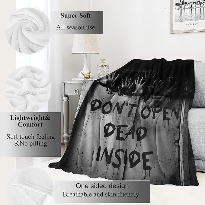 Horror Gothic Blanket,with Zombie Hands Throw Blankets,Gifts for Women Men, Lightweight Soft Fleece Cozy,for Sofa Couch Bed Room Travel,Festival Halloween Spooky Goth Decor,60x80in
