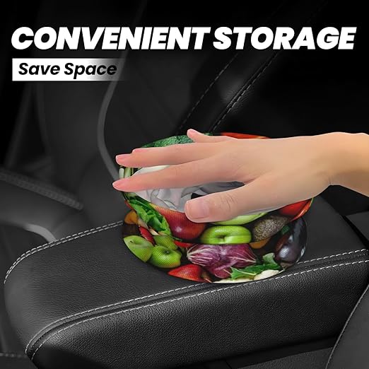 Funny Vegetable Car Trash Can Garbage Cans Foldable,Cute Hanging Car Organizer and Storage Bag Leak Proof, Auto Back Seat Trash Bin Universal for Truck, SUV, Outdoor Travel