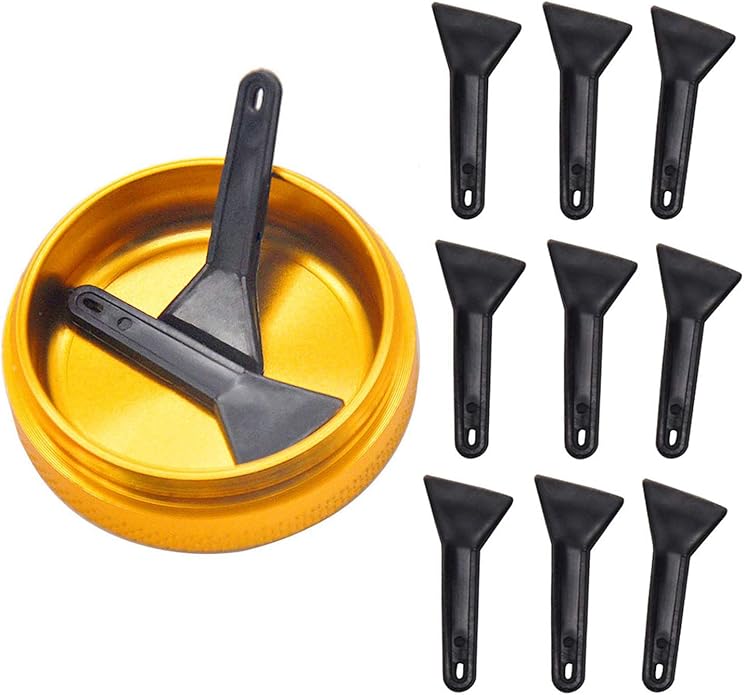 Black Scrapers, LoutLivs Brushes & Spoons Kit for Herb Grinder (Keef Scraper Brushes & Spoons Kits