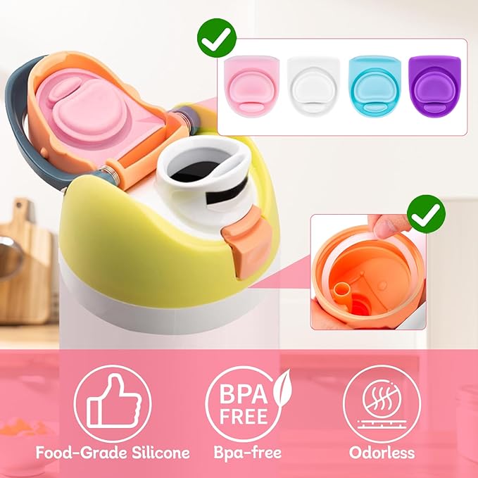 4 Sets Replacement Rubber Stopper and O Ring Gasket Compatible with Owala FreeSip 24oz 32oz,Water Bottle Lid Insert Cap Seal Parts for Owala 16/19/24/32/40oz Mouthpiece Accessories Z4K15