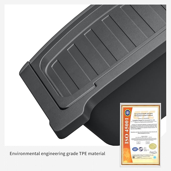 Rear Center Console Floor Storage Organizer Box for Tesla Model Y Juniper 2025 2026,Black TPE Car Accessory with Anti-Slip Lid,Backseat 2nd Row Seat Organizer Bin