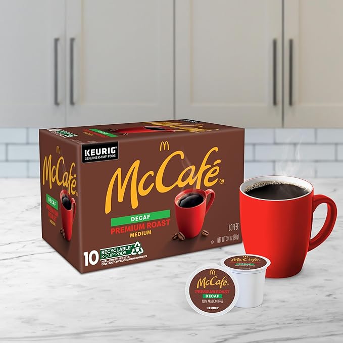 McCafe Premium Roast Decaf Coffee, Single Serve Keurig K-Cup Pods, Decaffeinated, 60 Count, (6 Packs of 10)