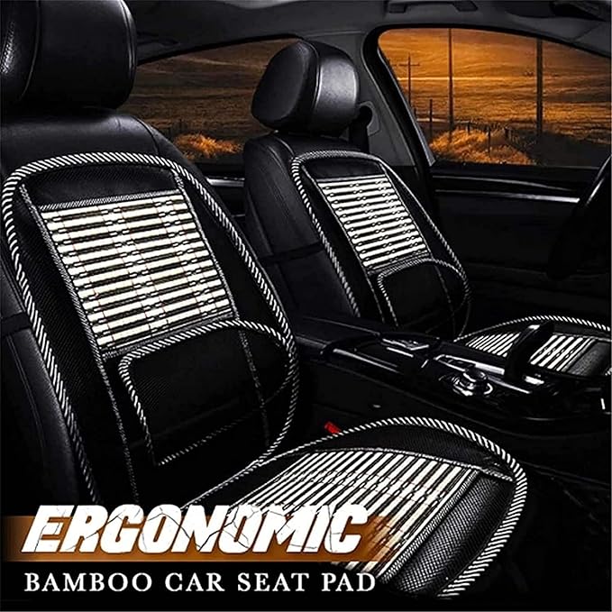 Bamboo Car Seat Pad, Car Seat Office Chair Bamboo Chip Cover Cushion, Breathable Lumbar Cushion Mesh Support Cushion Pad Supplies Waist Protection(Luxury)