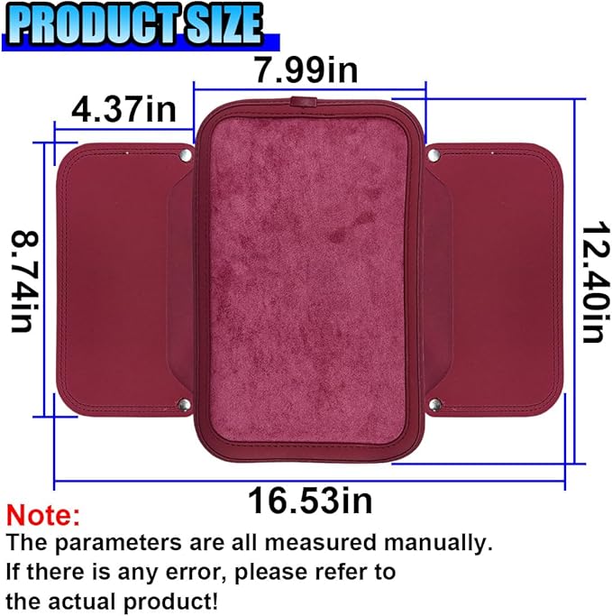 YoRise Car Center Console Cover, Leather Car Armrest Cover with 2 Storage Bags, Comfortable Non-Slip Arm Rest Seat Box Pad, Console Armrest Box Protector Cushion for Most Cars (Red)