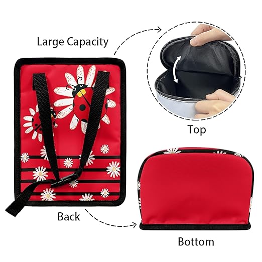 Ladybug Automotive Garbage Cans Waste Basket for Backseat Headrest Hanging Trash Can Daisy Car Trash Can Bags Container Waste Basket Fit for SUV Truck Sedan Van