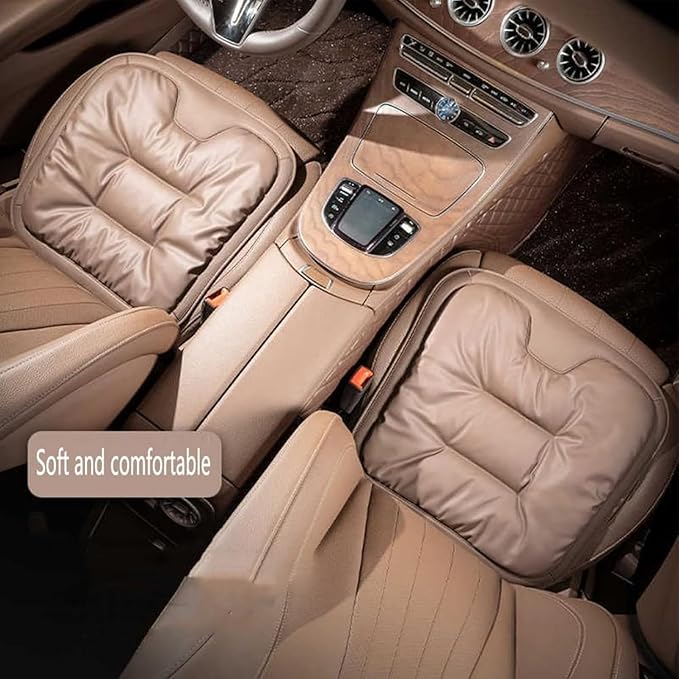 Skin-Friendly Leather Seat Cushions, Universal Non-Slip Breathable Car Seat Cushions, Memory Foam Seat Pad for Car, Office Or Home Chair(White)
