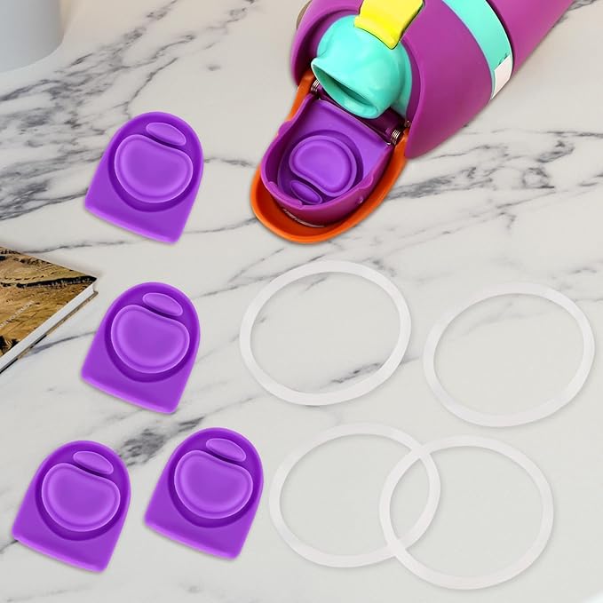 4 Sets Replacement Rubber Stopper and O Ring Gasket Compatible with Owala FreeSip 24oz 32oz,Water Bottle Lid Insert Cap Seal Parts for Owala 16/19/24/32/40oz Mouthpiece Accessories Z4K4
