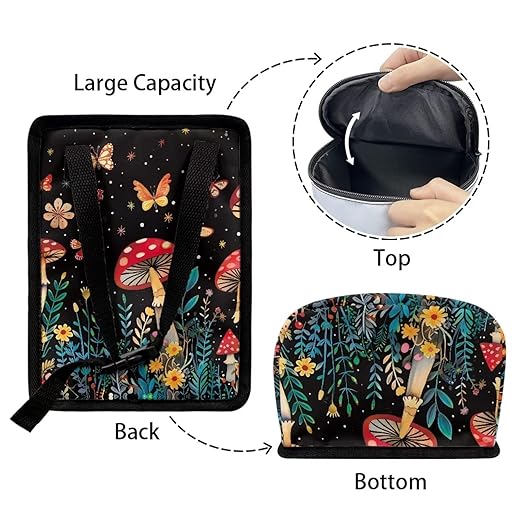 Butterfly Mushroom Car Trash Can with Lid car Accessories Leak Proof Car Trash Bag Hanging Car Garbage Can Multipurpose Storage Container for Back Seat Road Trip