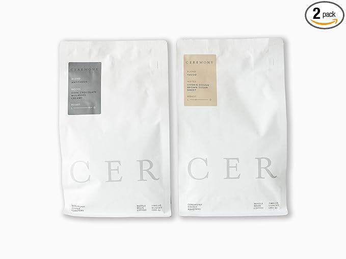 Ceremony Coffee Roasters - House Coffees Variety Pack - Specialty Whole Bean Antithesis & Thesis Blends- 2x12oz Bags (Whole Bean)