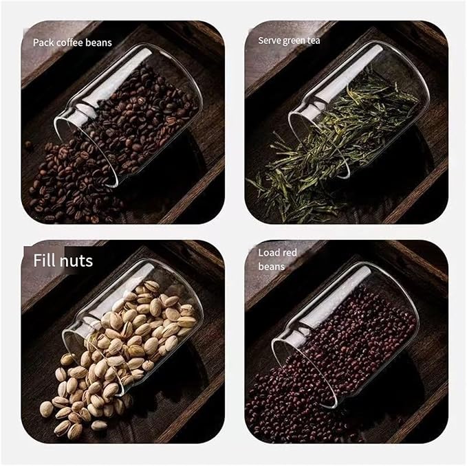 4Pcs Colorful Coffee Vacuum Container Jars, Food Coffee Bean Storage Containers with Lids Airtight, Manual Vacuum Extraction Sealed Tank (Colorful, 500+900+1200+1800, Milliliters)