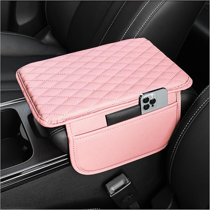 Car Center Console Cover for Hummer H2 2003-2009, Car Armrest Cover Cushion Arm Rest Cover Auto Interior Arm Rest Seat Box Pad Accessories,Pink