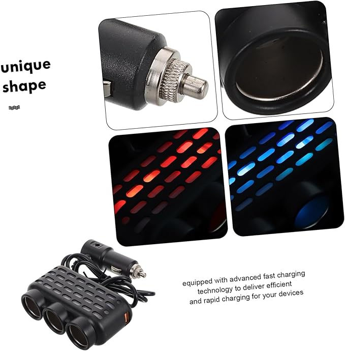Alipis Car Charger Cars Car Adapter for Plug Outlet Car Outlet Cool Car Accessories Car Gadgets Car Accessories for Converter Car Mobile Phone Automobile Chargers Metal Black