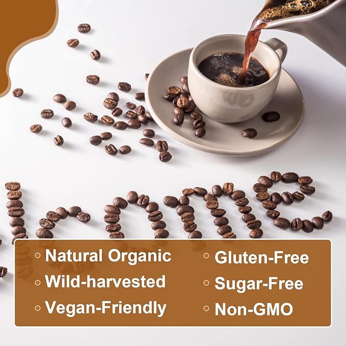 Mushroom Coffee - Lions Mane Mushroom Powder Instant Coffee with Lion's Mane, Reishi, Chaga, Cordyceps, and Turkey Tail - Mushroom Coffe Alternative for Energy, Mental Clarity & Focus, Brain Booster