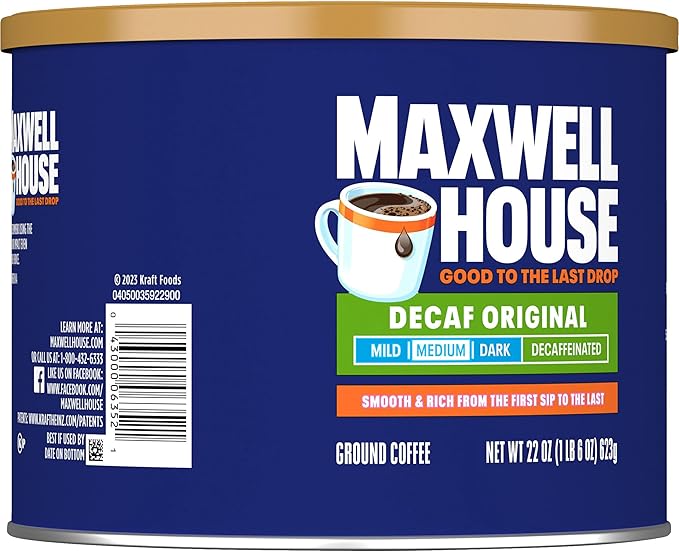 Maxwell House Decaf Original Medium Roast Ground Coffee (22 oz Canister)
