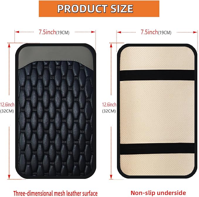 Car Armrest Protector, Car Armrest Lift Pad - Vehicle Center Console Pad - Elbow Support Extender