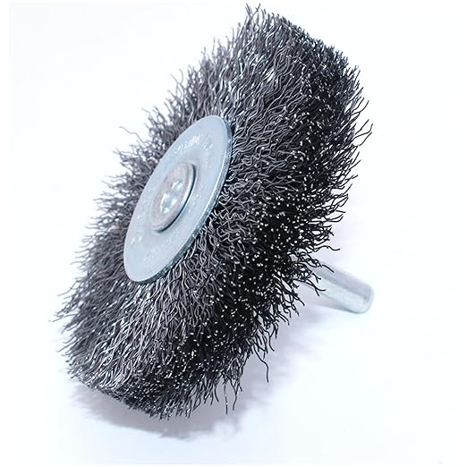 HOYIN 5-Pack 3" Coarse Crimped Carbon Steel Wire Wheel Brush - 0.012" Bristles, 5/8" Face Width, 1/4" Mounted Stem for Drills & Grinders - Heavy-Duty Design