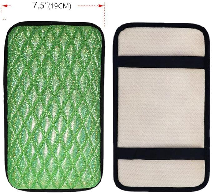 Universal Armrest Cover 32 * 19cm Car Center Console Armrest Cushion Center Armrest Pad Bling Glitter Car Armrest Protection Car Center Console Pad for SUV/Truck/Vehicle Armrest Mat