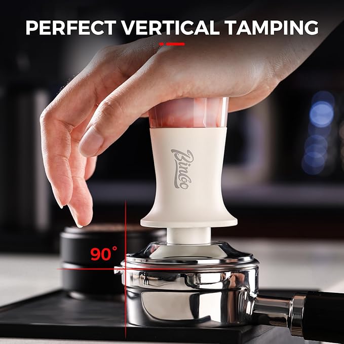 Bincoo 58mm 2-in-1 Coffee Tamper & WDT Tool,Espresso Tamper with Distributor Stirrer Function,Magnetic Espresso Tamper with 12 Needles,Stainless Steel Base Tamper Espresso Tool (Pink)