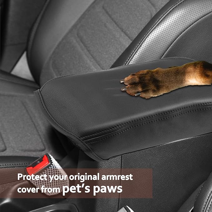 SKTU for 2015-2022 Jeep Renegade Center Console Cover Auto Central Console Armrest Pad 2022 Renegade Seat Box Cover 2022 Jeep Renegade Automotive Center Console Soft Cushion (Black Line)