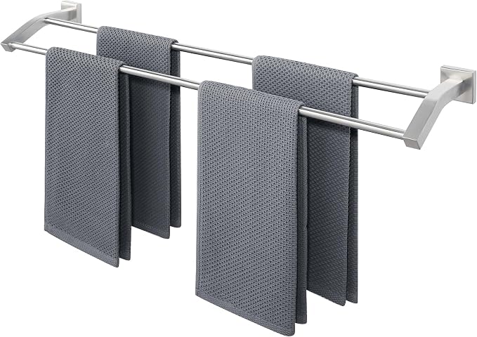 Alise Double Towel Bar, 32 Inch Towel Rack for Bathroom Wall Mounted, SUS304 Stainless Steel Bathroom Towel Holder Joining Process Towel Rail for Bathroom, Brushed Nickel