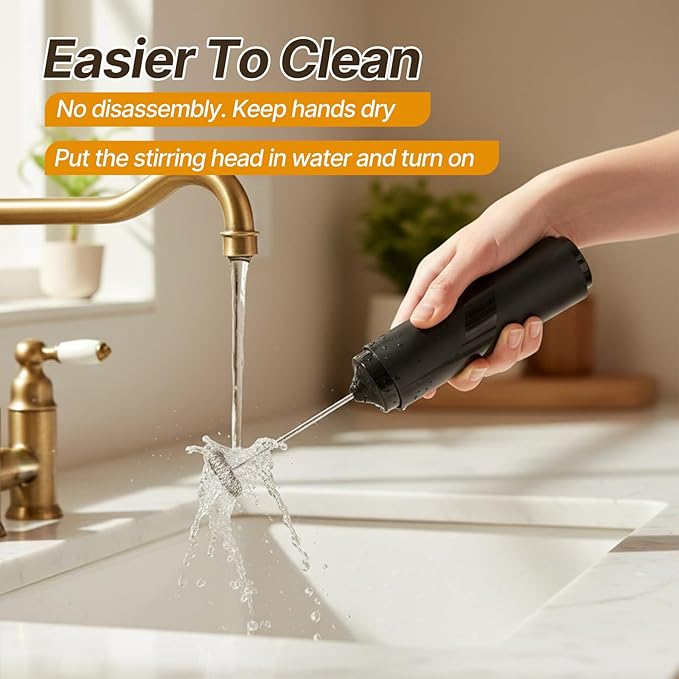 Handheld Milk Frother,Milk Frother Handheld with Cover, Battery-Operated Electric Foam Maker Frother Wand,Drink Mixer for Coffee, Latte, Matcha, Protein Shakes, Hot Chocolate