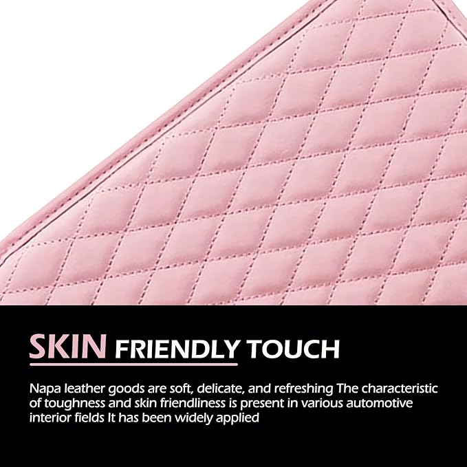 Center Console Cover, Microfiber Leather Arm Rest Cover Cushion with 2 Storage Bags, Middle Console Protective Cover, Car Accessories for Women, Universal for Trucks, Cars, SUVs (Pink)