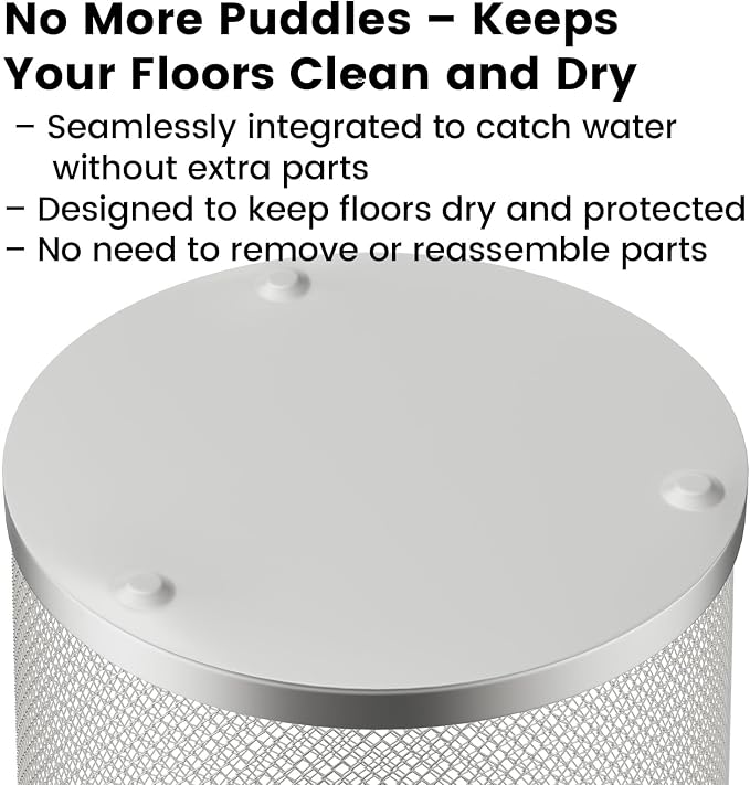 19.5" H Mesh Umbrella Stand - Ventilated Mesh Umbrella Holder for Entryway - Extra Capacity Storage for Umbrellas Canes & More - Freestanding Indoor Organizer 10.4" L x 10.4" W x 19.5" H - 4P Silver