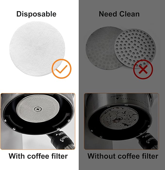 54mm Coffee Paper Filters, 500 Pcs Espresso Filter Papers for Portafilter Machines, 2.12 Inch Disposable Round Puck Screen Compatible with Standard Espresso Makers