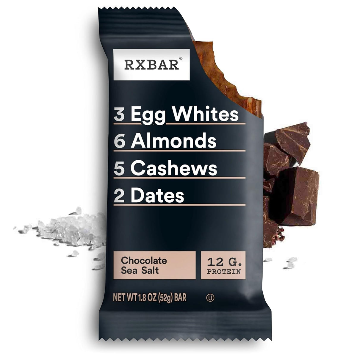 RXBAR Protein Bars, Protein Snack, Snack Bars, Chocolate Sea Salt, 9.1oz (5 Count)