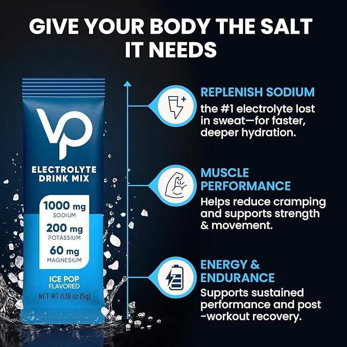 Venture Pal High Sodium Electrolyte Powder Packets | Sugar Free Hydration Drink Mix with Sodium, Potassium, Magnesium & Vitamins | Zero Calorie | Keto, Vegan & Paleo Friendly | 30 Sticks
