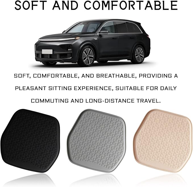 Car Seat Cover Cushion, Seat Protector Pad, Gel Chair Cushion for Front & Back Seats, Universal Non-Slip Breathable Comfortable Chair Covers for Cars SUVs Trucks Office Wheelchair (Gray)