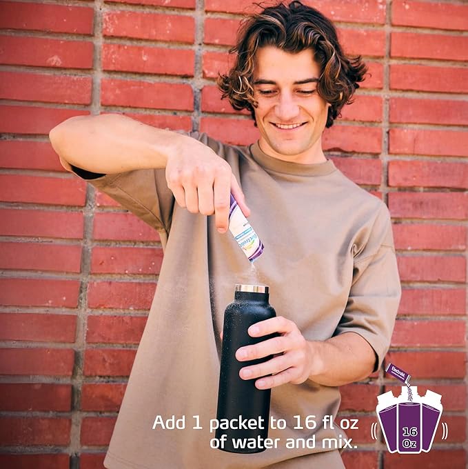 Electrolit Electrolytes Powder Packets, Grape 8 Pack, Powdered Hydration Packets for Dehydration & Rehydration, Post Workout Flavored Hydrating Drink Mix, Gluten Free Daily Water Enhancer Sticks
