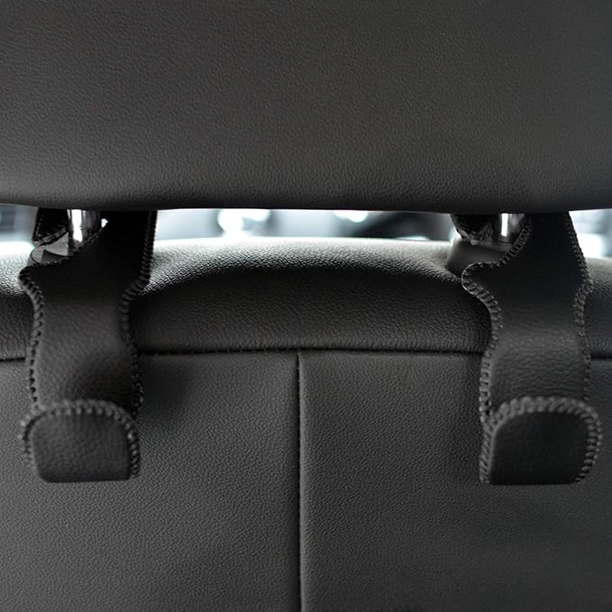 MECHCOS Car Seat Headrest Hooks for Car Back Seat Organizer Hanger Storage Hook Holder for Car SUV Organization Purse Shopping Groceries Bag Handbag, Black, 2 Pack