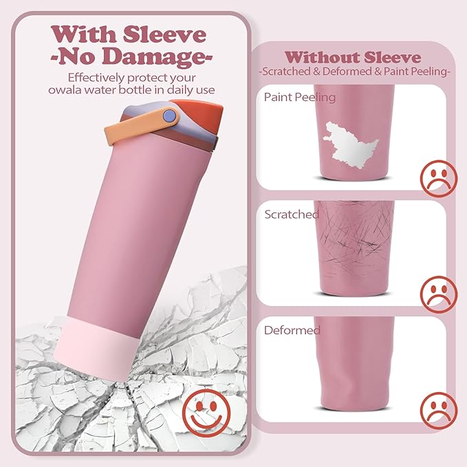 2PCS Silicone Boots for Owala 30oz & 40oz FreeSip Sway Bottles & Tumblers – Non-Slip, Scratch-Resistant, Stability Enhancer for Owala Accessories (Sugar High)