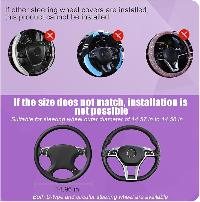 BELOMI Car Steering Wheel Cover, Anti Slip Leather Breathable Vehicle Protector, Comfortable Grip Automotive Interior Protective Guard Accessories, Universal for SUV, Sedan, Truck (Black/Red)