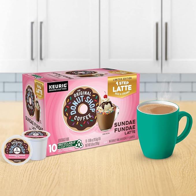 The Original Donut Shop Sundae Fundae One-Step Latte, Keurig Single Serve K-Cup Pods, 60 Count (6 Packs of 10)