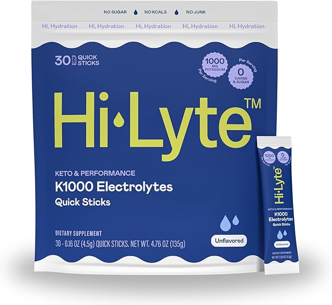Hi-Lyte K1000 Hydration Packets Unflavored Keto & Performance, 30 Servings