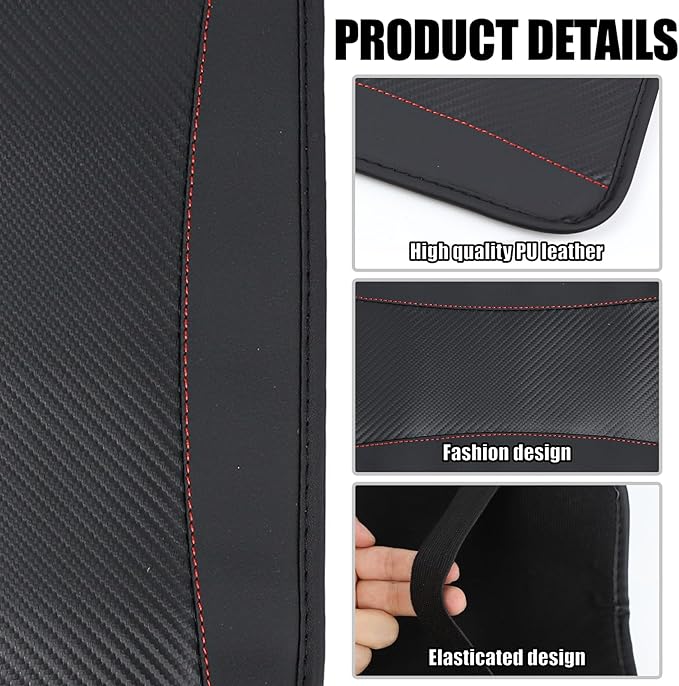 Hovom Car Center Console Cover, 12.72"×7.15" Leather Armrest Cover for Cars, Stylish Auto Armrest Cushion Pad, Anti-Scratch Vehicle Arm Rest Protector, Universal Interior Car Accessories (Black)