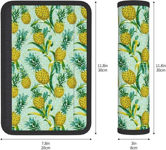Pineapple Steering Wheel Cover Elastic Non-Slip Car Steering Wheel Covers with Seat Belt Shoulder Pad for Women Men