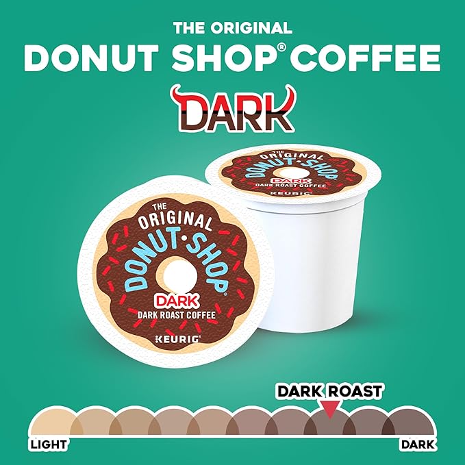 The Original Donut Shop Dark Coffee, Keurig Single-Serve K-Cup Pods, Dark Roast, 96 Count