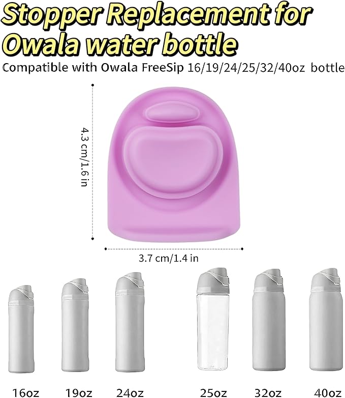 Joshey 4 Pack Rubber Seal Replacement Stopper, Compatible with Owala Freesip 24 oz 32 oz Bottle Spout Lid-Silicone Gasket Replacement Parts (Multi-Color)