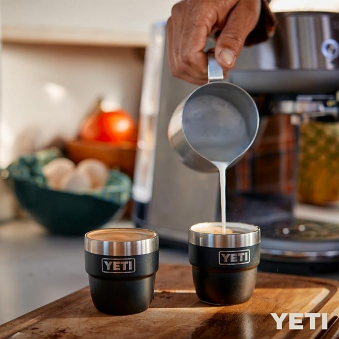 YETI Rambler 4 oz Stackable Cup, Stainless Steel, Vacuum Insulated Espresso/Coffee Cup, 2 Pack