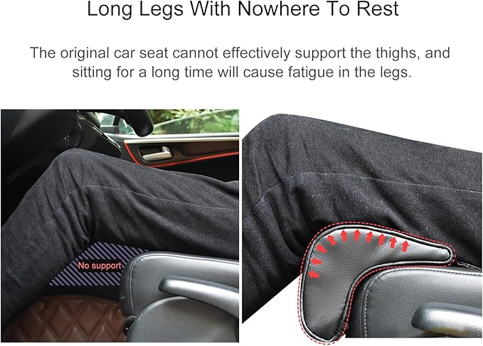 Car Leg Extender Leg Support Cushion for Car Driver Seat Office Chair, Universal Car Seat Extender Pad Leg Support Pillow for Cars Buses Trains Office Home (Beige)