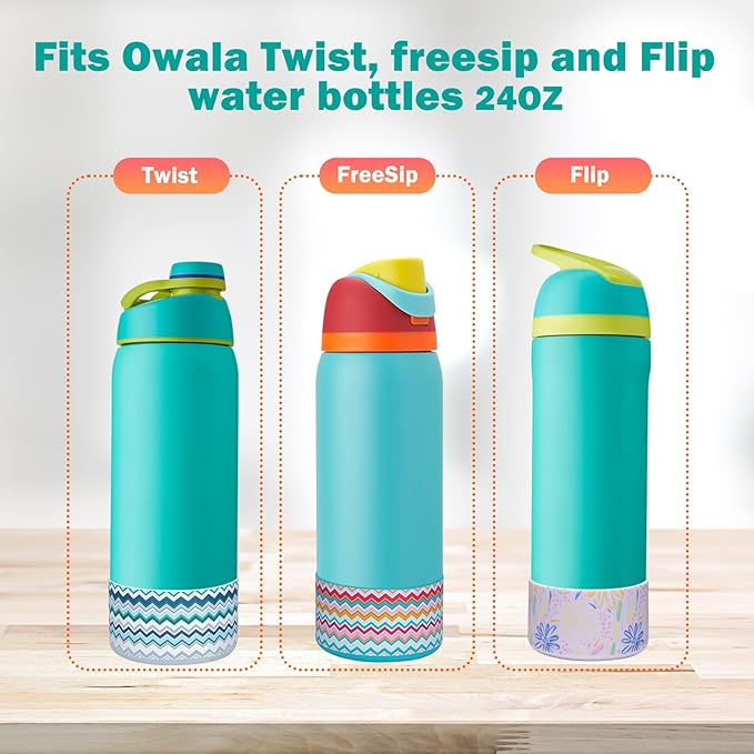 WK IEASON 2Pcs Silicone Boot for Owala Water Bottle, Protective Flask Bottom Cover Base for Owala FreeSip Twist and Flip Flask Water Bottle Accessories-2.83inch Bottom Diameter
