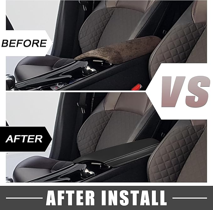 Car Center Console Pad Waterproof Armrest Seat Box Cover Protector for Toyota C-HR 2016 2017 2018 2019 2020 2021 2022 Black White