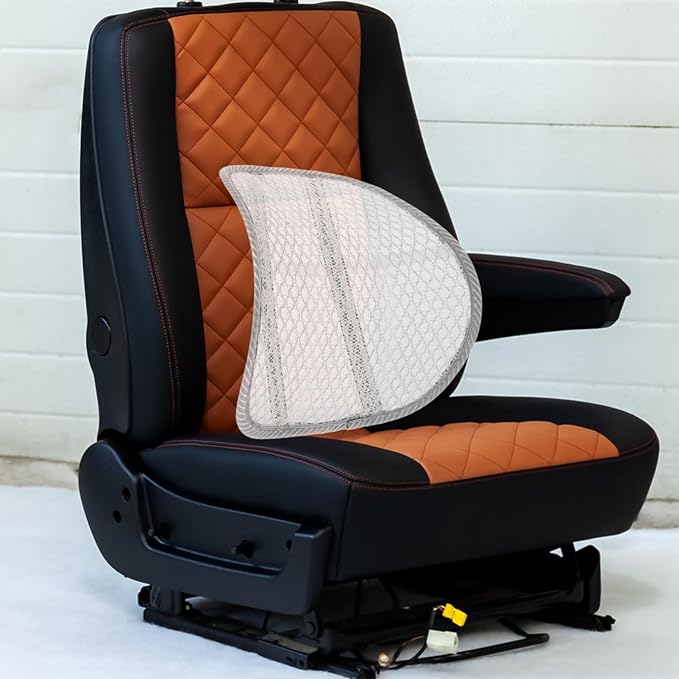 Healifty Car Seat Lumbar Support Pad Breathable Ergonomic Back Cushion for Driving and Office Use Lower Back Comfort 15.74X14.56X0.78 Inches
