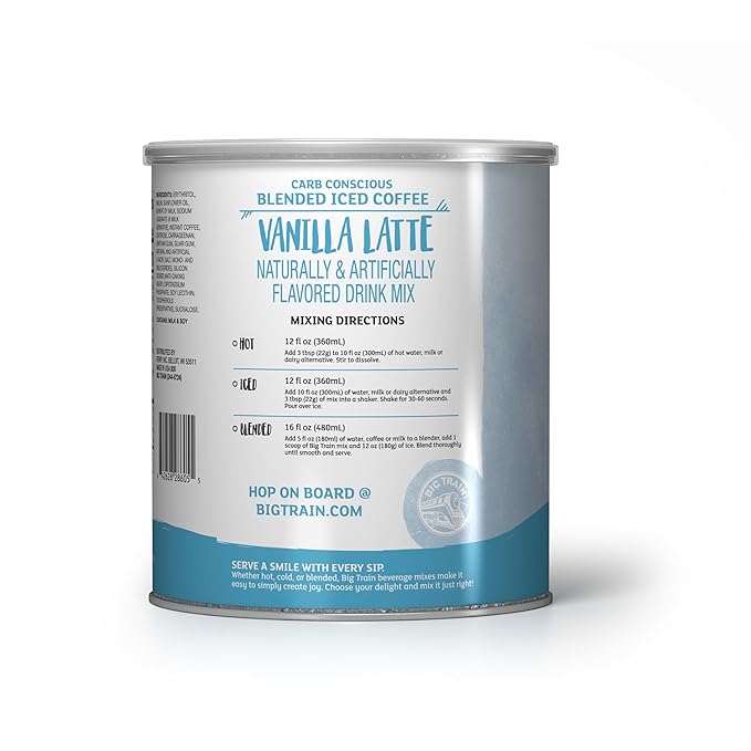 Big Train Low Carb Vanilla Latte Blended Ice Coffee, 1.85 Pound (Pack of 1)