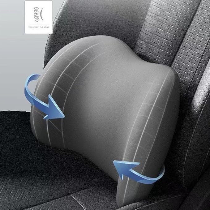 Ergonomic Car Seat Headrest & Lumbar Cushion, Ergonomic Car Seat Headrest Neck Rest Cushion Lumbar Support Pillow (Black)